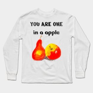 One In A apple, Cute Funny Apple Long Sleeve T-Shirt